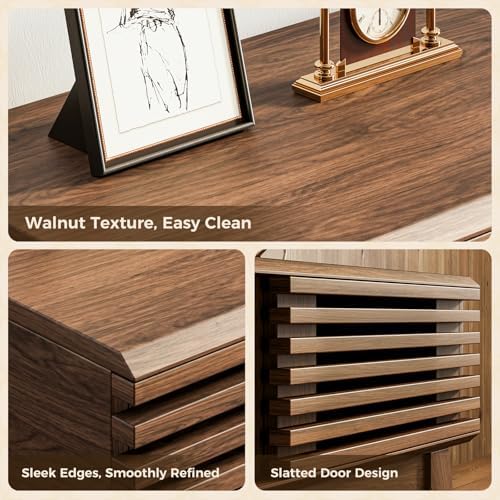 AODK 59" TV Stand, Media Console for TVs up to 65", Walnut - Image 5