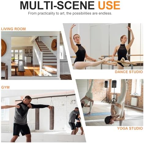 Delma Home Gym Mirror, 54''x30''x2PCS Silver - Image 6