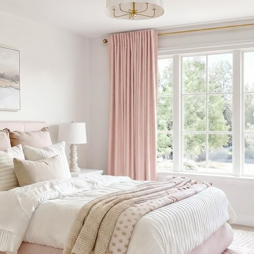 Blush Pink Total Blackout Sliding Door Curtains 96 Inches Long - Image 6