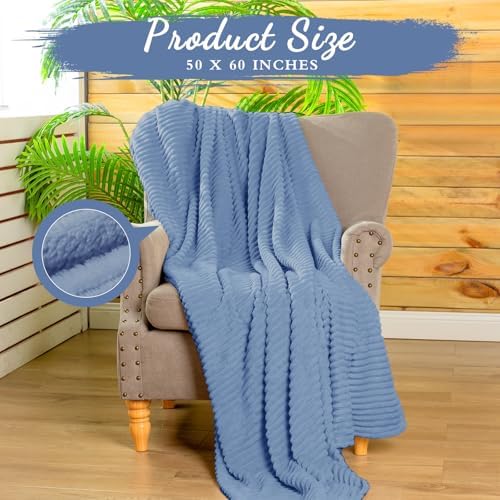 Buryeah 12 Pcs Flannel Blankets Bulk,Fall Outdoor Wedding, Royal Blue - Image 2