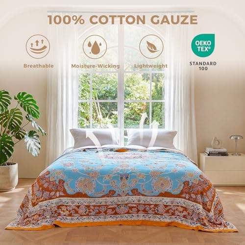 LUTBM Boho Throw Blanket for Couch 50"x60", Cotton Decorative Bed Throws - Image 2