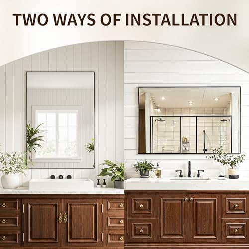 FICTOR Bathroom Vanity Mirror for Over Sink, 24" x 30", Black - Image 5