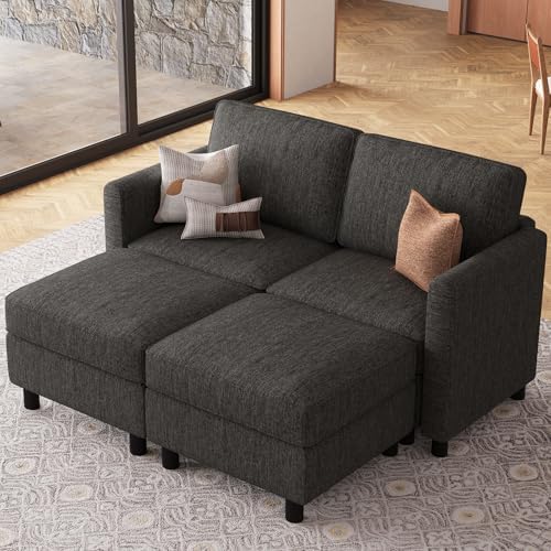 Belffin 58.3" Modular Sectional Sofa 4 Seats Sleeper Sofa Washable Sectional Couches for Living Room Comfy Couches with Storage Seat Couch Sofas with Chaise,Dark Grey - Image 7