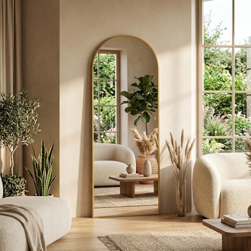 70"x27" Floor Mirror Full Length, Arched Full Length Mirror with Stand, Large Full Body Mirrors for Bedroom Living Room or Cloakroom Gold - Image 2