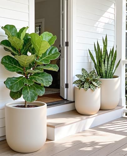 homenote 13/11.5/10 Inch Large Plastic Plant Pots with Drain Holes (3 Pcs) - Image 5