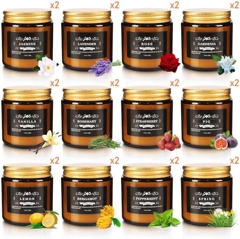 YOROXRG 24 Pcs Scented Candles with Added Natural Essential Oils, 3.05oz, Suitable for Various Festivals, Parties, Yoga, and Home Scene - Image 2