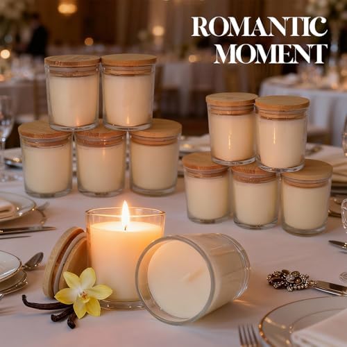 12 PCS 6oz Vanilla Scented Candles Set, Creamy Soy Wax Candles | Warm & Cozy Home Fragrance, Bulk Gift Box for Wedding, Holiday, Party Favors and Decor - Image 4