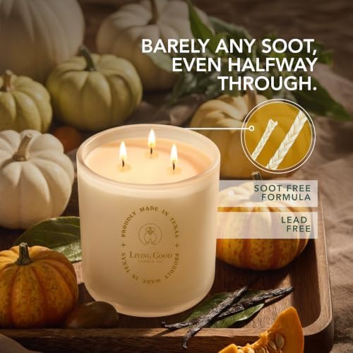 Toasty Pumpkin Brulee - Sweet Pumpkin & Vanilla with Earthy Nutmeg & Cardamom - Perfect Cozy for Fall - Pure Beeswax Candles - 90+ Hours Long Burning - Non-Toxic for Autumn Home Decor - 15 OZ - Image 3