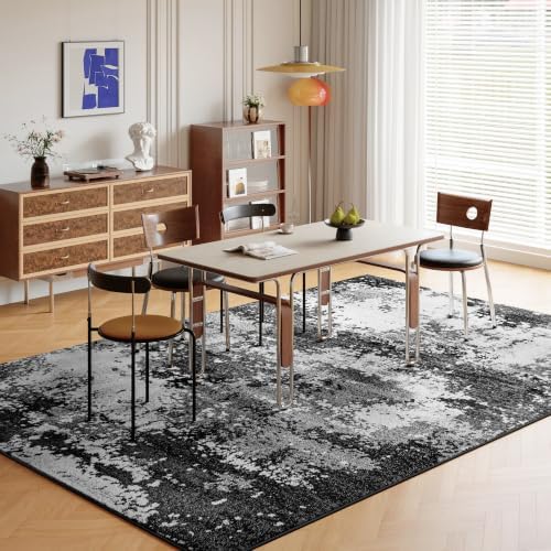 Black Washable Rug 6x9 Area Rugs for Living Room Bedroom Carpet - Image 3