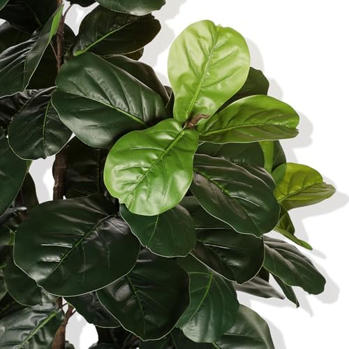 LYERSE Fiddle Leaf Fig Tree Artificial 6ft with Sturdy White Planter - Image 4