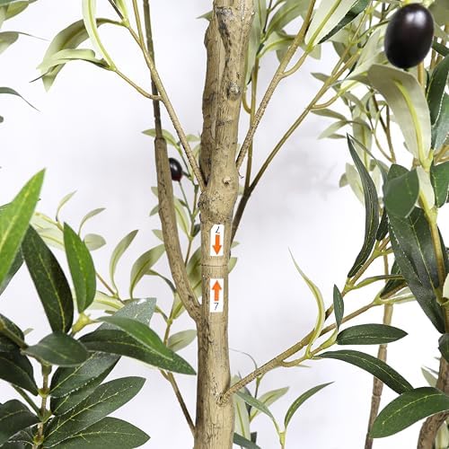 6FT Artificial Olive Tree, Faux Plants Indoor, Fake Tree with Black Pot - Image 6
