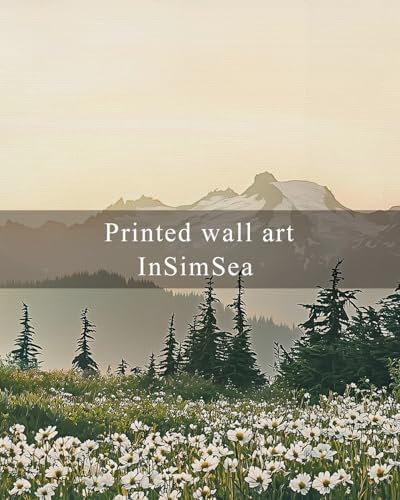 InSimSea Framed Canvas Wall Art, Vintage Floral Wildflowers Mountains Prints Wall Decor for Living Room, Small Forest Landscape Painting Farmhouse Decorations for Bedroom Shelf Gift, 8x10inch - Image 7
