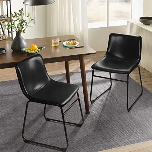 Waleaf Dining Chairs Set of 2, 18" Faux Leather Counter Height Bar Stools - Image 3
