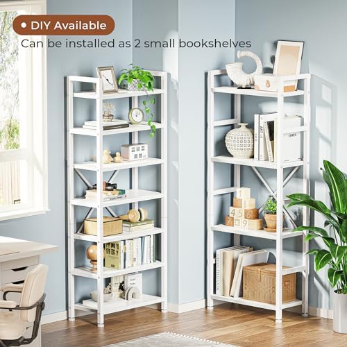 SUPERJARE Triple Bookshelf, Bookcase with 11 Open Display Shelves, Wide Book Shelf Book Case for Home & Office, 4 Tier, White - Image 4
