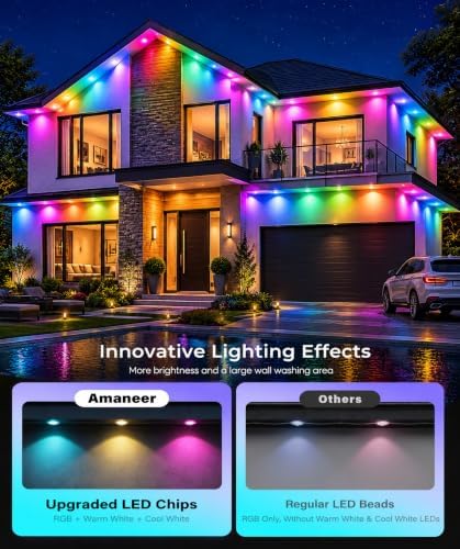 66Ft Permanent Outdoor Lights, RGB+IC Smart LED Eave Lighting with App/Remote Control,IP67 Waterproof,16 Million Colors,Scene Modes, DIY Music Sync, for Christmas, Holiday & Party Decor - Image 6