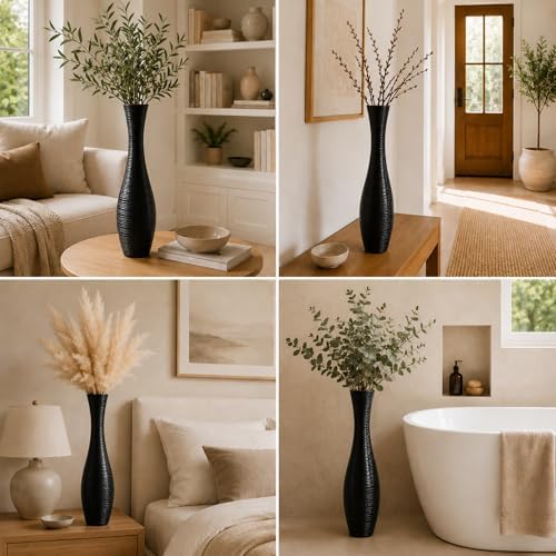 Leewadee Large Floor Vase 20 inches Polyresin for Pampas Grass, Dried Flowers - Image 6