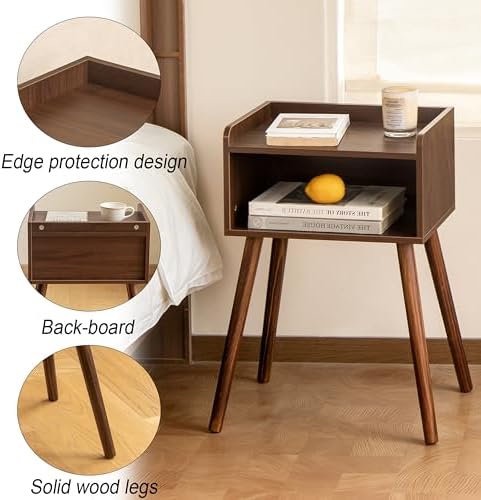 MaxSmeo Small Nightstand, Mid Century Modern Side Table for Small Spaces - Image 4
