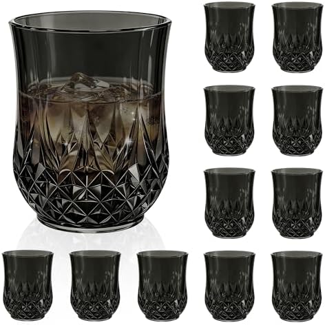 12 Pack Plastic Stemless Wine Glasses, 12oz Unbreakable Wine Cups by LEYIQU