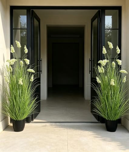 3 Ft White Artificial Hyacinth Flowers, 2 Pack, Potted Faux Plants - Image 7