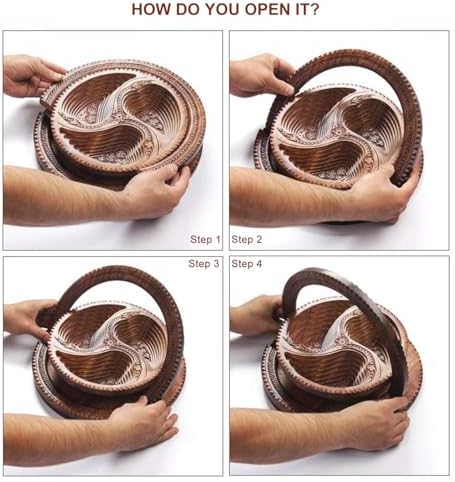 Handmade 12" Foldable Wooden Basket, Collapsible Fruit Basket - Image 7