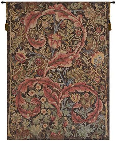 William Morris Acanthe Brown Tapestry Wall Hanging 38 x 28 in by CCharlotteHomeFurnishings