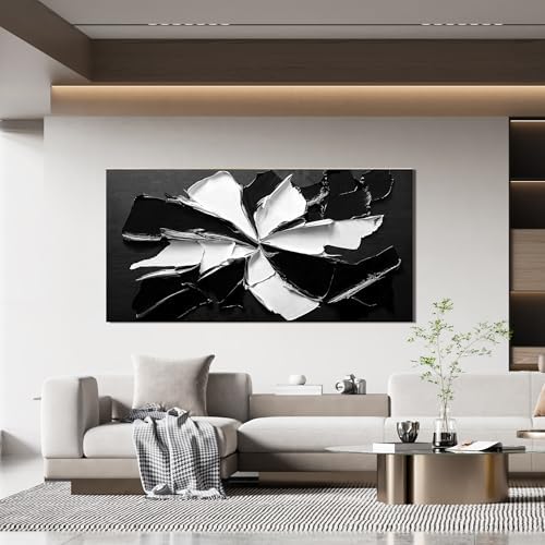 Abstract Wall Art Decoration Modern Wall Art Pictures for Living Room Abstract Canvas Art Wall Decor Minimalist Black and White Wall Art Prints Flowers Artwork for Walls Office Home Decor 20"X40" - Image 6