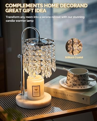 Candle Warmer Lamp with Timer Dimmer and 3 Bulbs, Candle Lamp Warmer with RGB Mode for Adjustable Height, Crystal Candle Lamp for Jar Candles, House Warming Gifts Home Room Decor, RGB Silver - Image 4