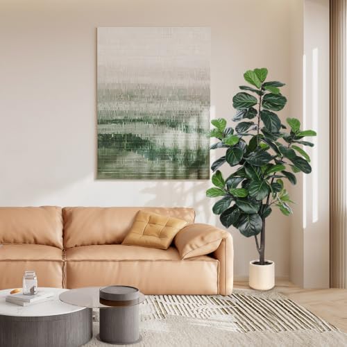 LYERSE Faux Fiddle Leaf Fig Tree 5ft with Sturdy White Planter - Image 7