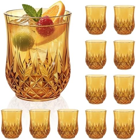 12 Pack Plastic Stemless Wine Glasses, 12oz Unbreakable Wine Cups by LEYIQU