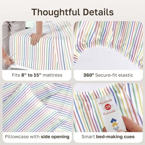 California Design Den Soft 100% Cotton Sateen Extra Long Twin Sheets, 3 Pcs - Image 5
