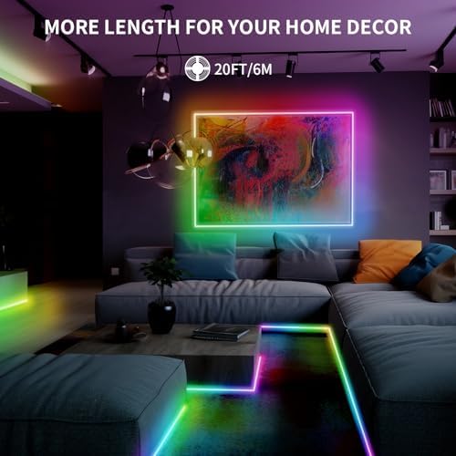 20FT LED Strip Lights COB Smart IC, 24V Color Changing RGB LED Lights - Image 6