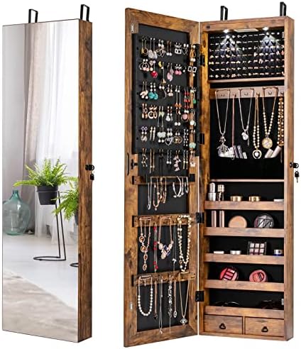 GIANTEX Wall or Door Mounted Jewelry Armoire with Full Length Mirror, 47.5" by Giantex