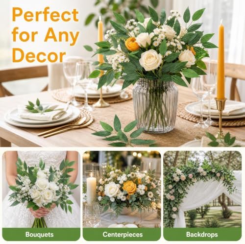 80Pcs Artificial Italian Ruscus Greenery Stems 18in - Image 6