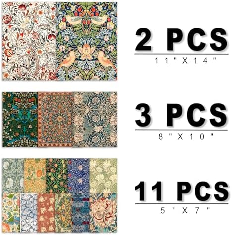 ANERZA 16 PCS William Morris Wall Art Decor, Floral Wall Prints for Bedroom, Vintage Artwork Posters for Room Aesthetic, Wall Collage Kit Pictures for Living Room, Colorful Dorm Gallery Home Decor - Image 2