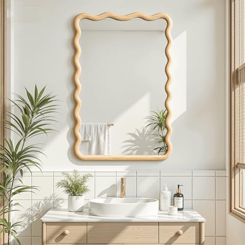 Wavy Mirror for Wall, 30"x20" Bathroom Vanity Mirror - Image 4