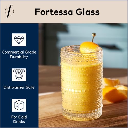 Fortessa Jupiter Beaded Hobnail Glass, 13 Ounce Iced Beverage (Set of 6), Clear - Image 3