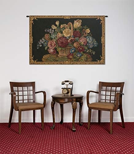 Decorative Flower Basket Black II Floral Tapestry Wall Hanging 24 x 42 in - Image 5