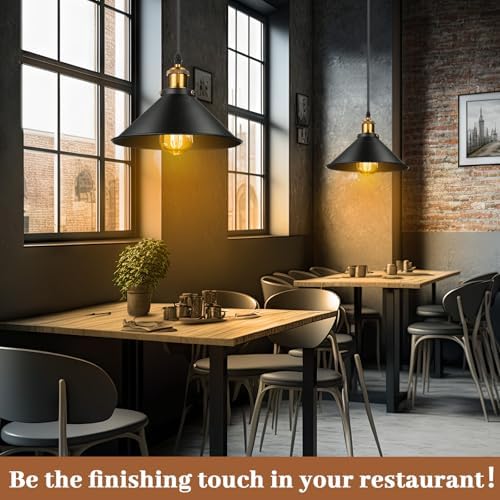 Retisee 24 Pcs Industrial Pendant Light, Vintage Metal E26 Base, Black - Image 5