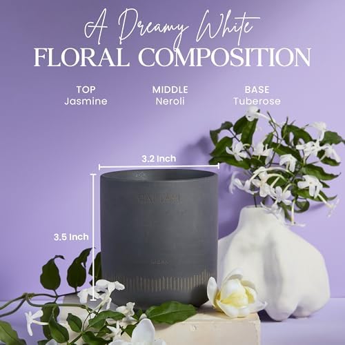 CAFTARI Luxury Aromatherapy Candle | Jasmine & Neroli Scented | 60 Hour Burn | Clean Coconut Soy Wax | Vegan, Gift-Ready Candle for Sleep & Home Spa Feel | Nidra - Image 2