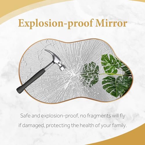 Bathroom Mirror for Over Sink-Gold Home Decor Wall Mirror 26"x 46" Single - Image 6