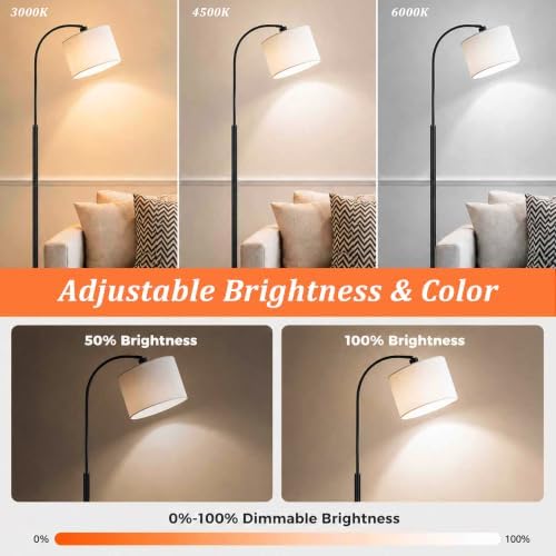 Arc Floor Lamps for Living Room 62.6'' Mid Century Modern Standing Lamp - Image 5