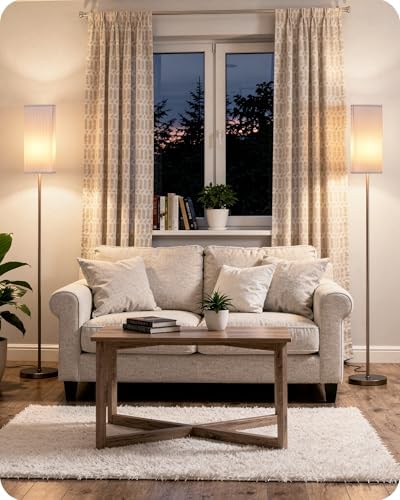 64.2'' Dimmable Floor Lamp for Living Room with Remote and Foot Switch, Corner Floor Lamp for Bedroom, Includes 10W A19 Bulb, Modern Standing Tall Lamp, ETL Listed, Brown and White VCW17LD05 - Image 7