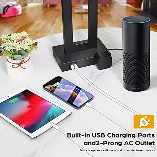 TOBUSA 22" Table Lamp Set of 2 with 2 USB Ports, Modern Nightstand Lamp - Image 5