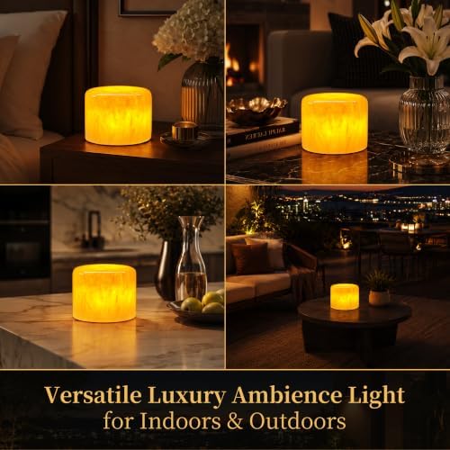 AOPO Natural Marble Cordless Touch Rechargeable Table Lamp Night Light - Image 5