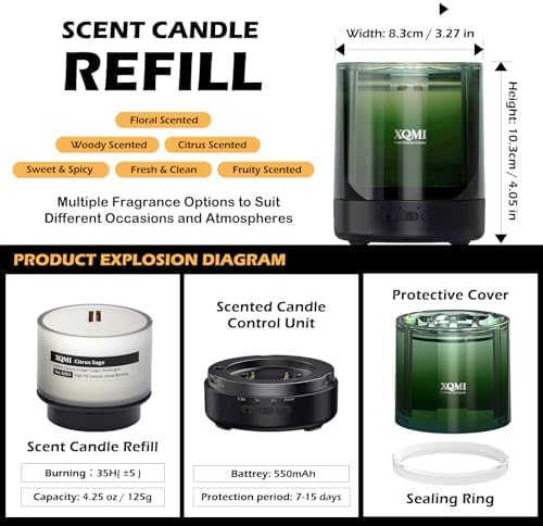 Scented Candle with Remote Ignite,Smart Scented Candle with Multiple Protection Functions,Highly Scented & Long Lasting(Burning 35H,North American Pine Needles) - Image 4