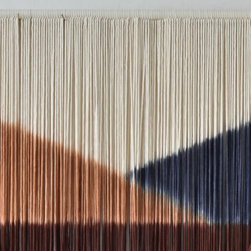 Jakalin Macrame Wall Decor Geometric Dip Dyed Tapestry Home Decor 57"x39" - Image 7