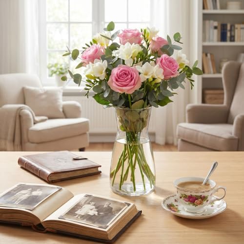 Thenshop 16 Pcs 8'' Tall Clear Glass Flower Vase for Bouquet, Clear - Image 7