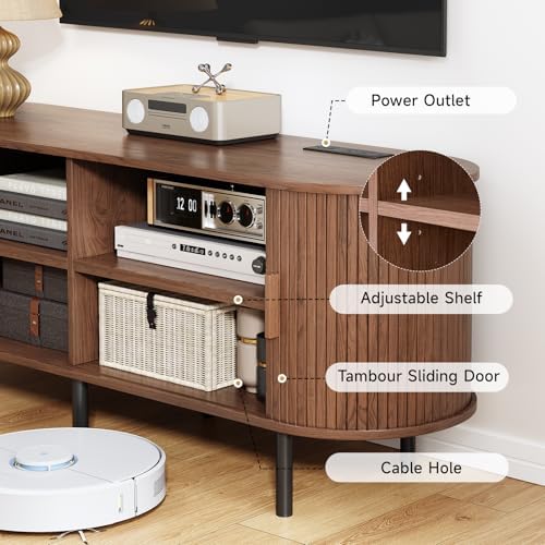 ComfyCorner 86.6" Mid Century Modern TV Stand with Sliding Doors for 90" TV - Image 6