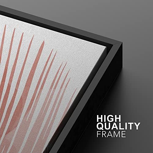SIGNWIN Framed Canvas Print Wall Art Set Tropical Red Pastel Palm Leaf Plants Nature Wilderness Illustrations Modern Art Decorative Rustic Chic for Living Room, Bedroom, Office - 16"" x24 x2 Black - Image 4