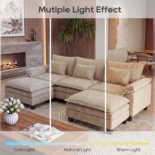 URRED Oversized Modular Sectional Sofa，Khaki：122" U Shaped - Image 5